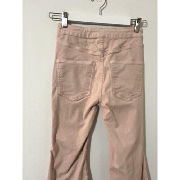 Free People Pink Throw It Back Reversible Flare Jeans Size 24 - Picture 8 of 9
